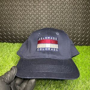 Vintage 90's Style Colorado Embroider Snap Back Sportsman Navy‎ Blue Hat
